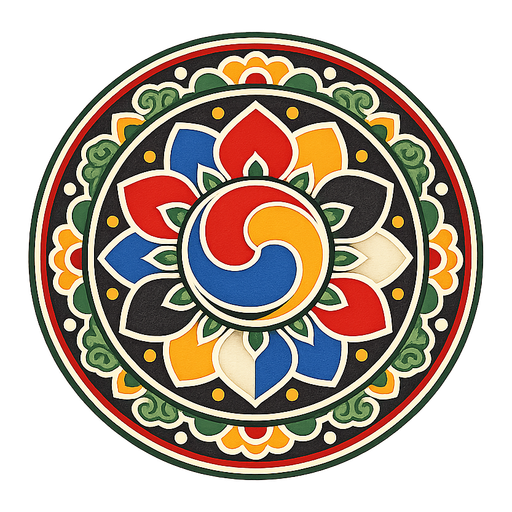 Korean Color Atlas logo — a dancheong-inspired roundel